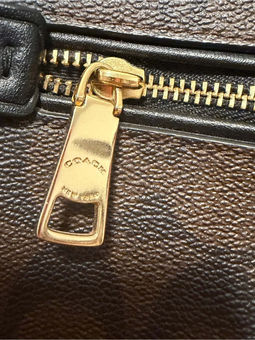 Coach Signature Rowan Satchel Brown & Black Gold Hardware